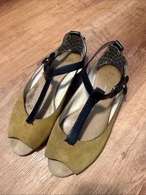 Matt Bernson Suede T-Strap Sandals